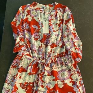 Carolina Belle Red Floral Romper NWT